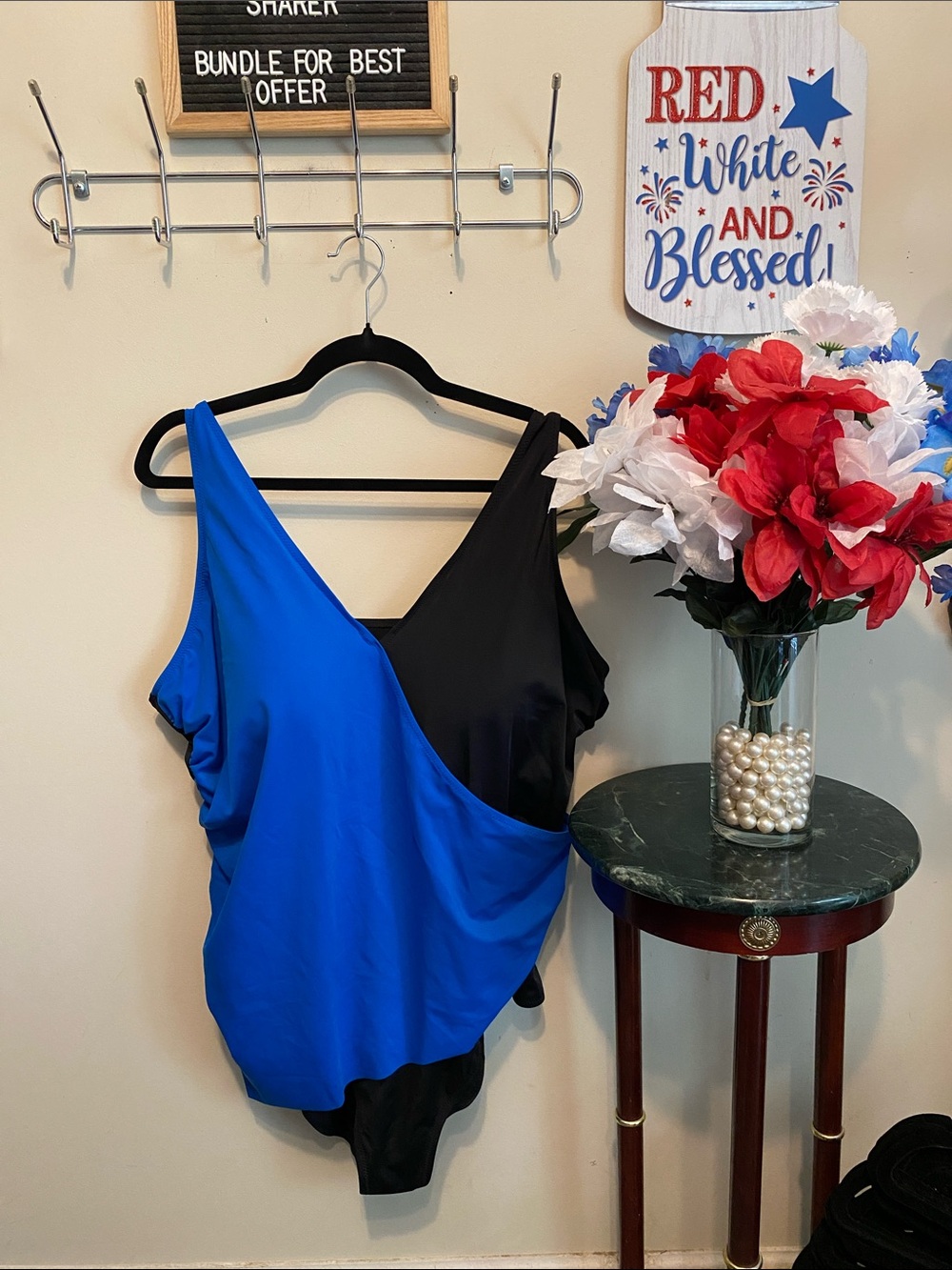 NWOT Colleen Lopez Color Block One-Piece Swim Suit Sz 28W